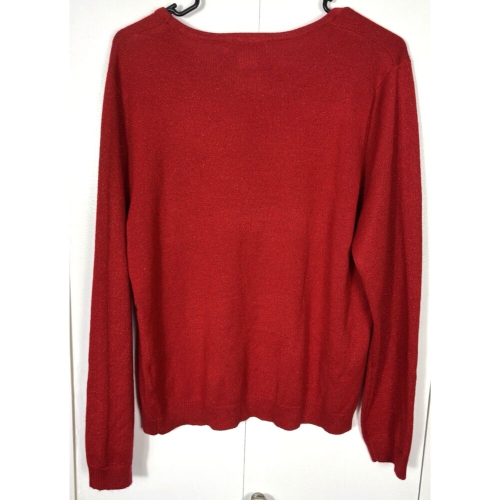 Sag Harbor Women’s Red Metallic  Sweater Size L - Picture 7 of 7
